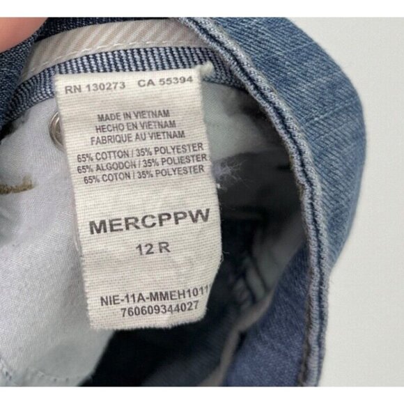 Merona Jeans Women’s Blue Denim Crop Cuffed Mid Rise Jeans 12R Normcore - Picture 8 of 8